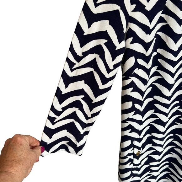 Lilly Pulitzer Charlene Seagull Dress Womens Small Navy Blue/White Gold Buttons - Picture 4 of 9